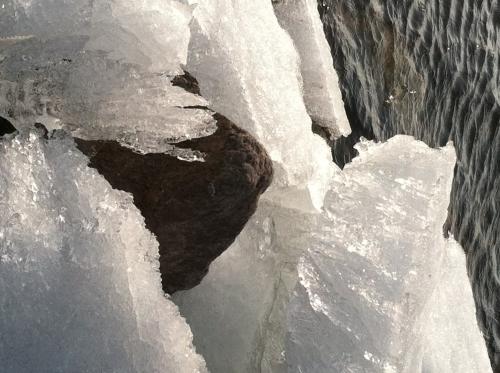 Ice out and moved big rock 